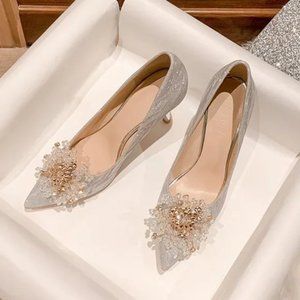 sexy party sequins fashion shoes pointed single shoes